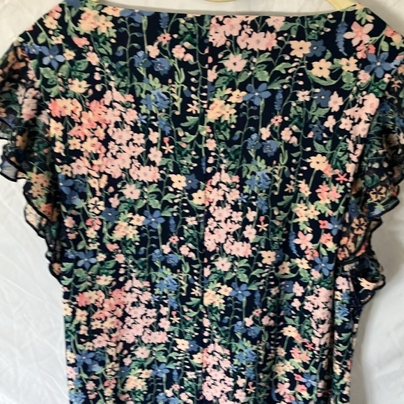 Tommy Hilfiger: Navy Blue/Pink Flower Dress- ruffles- 10 - Picture 14 of 16